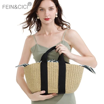Słomkowy wiklina torba handmade torba dla kobiet damska duża pojemność splot na drutach ramię wakacje plaża ratanowe torba 2020 nowy