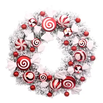 40 cm boże Narodzenie wieniec drzwi przednie cukierki wieniec domowy świąteczny ornament ozdoba choinkowa drzwi do domu podwieszane dekoracje