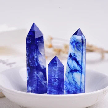 4-7 cm 1 kamień kwarcowy kryształ niebieski плавильный Kryształ różdżka punkt zdrowej energii kamień dekoracje do domu
