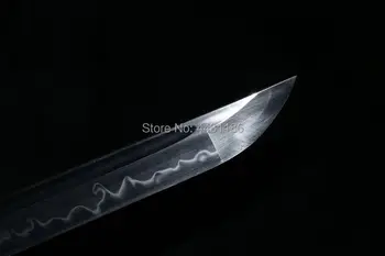Ręczne kucie T10 stalowa glina hartowane ostrze full Tang samuraja prosty nóż japoński ninja cosplay prawdziwy miecz katana bardzo ostry