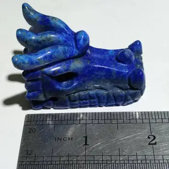 Naturalny lapis lazuli ręcznie rzeźbione czaszki smoka Kryształ uzdrowienie 1 szt.