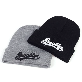 Nowa haft BROOKLYN beanie hat hip-hop na drutach czapki dla mężczyzn kobiet dorosłych czapki outdoor casual ciepła moda zimowe czapki narciarskie