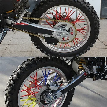 72шт motocykl felgi szprychy pokrywa koła bieżnik okłady rury motocross Zx6R 2008 Honda Crf450R Yamaha Jog Plastics