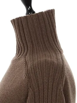 Koreański styl jednolity golfem z dzianiny sweter jesień i zima minimalistyczny panie elegancki przyczynowo-śledczy dzianiny temat topy swetry