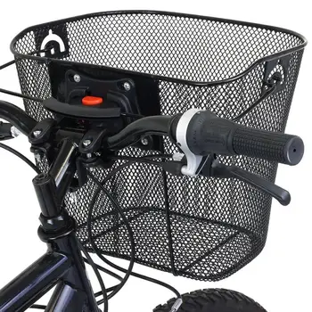 Metalowy kosz do MTB Mountain Bike Kolarstwo rower przedni składany kosz jazda z tyłu Pannier Quick Release Shopping Handle