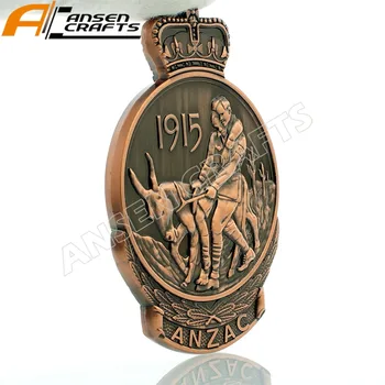 ANZAC Gallipoli Kampania Pamiątkowa 1915 Australijska Зеланская Wojskowa Odznaka Medal, Medalion