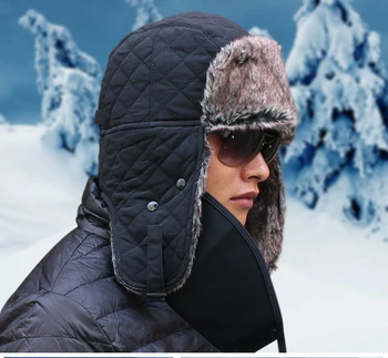 Duża głowa mężczyzny zima plus rozmiar bombowiec kapelusz dorosłych ciepłe futro królika duży rozmiar narciarska kapelusz kobiety basen duży rozmiar bawełna śnieg kapelusz 58-65 cm