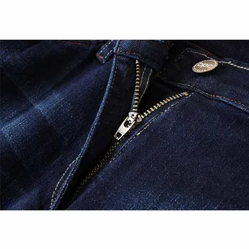 Moda, super duży rozmiar jeans spodnie Damskie elastyczność denim casual spodnie Damskie Wysoka talia umyć bawełna proste spodnie G164