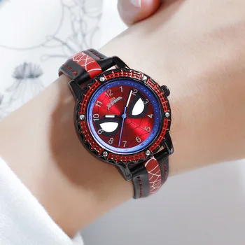 Oryginalny disney animowany postać zegar Spider-man dla dzieci zegarek kreskówka student kwarcowy zegarek prezent na urodziny zegarek