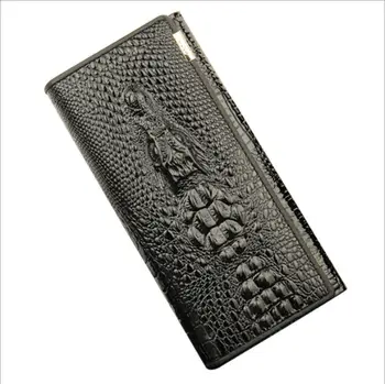 Kobiety zamek portfel torba damska pieniądze moneta portfele uchwyt skóra PU 3D Aligator Krokodyl długie portfele sprzęgła