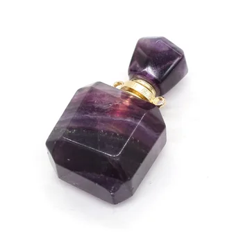 Kamień naturalny butelki perfum wisiorek wykwintne ametysty do produkcji biżuterii wisiorki naszyjnik DIY akcesoria