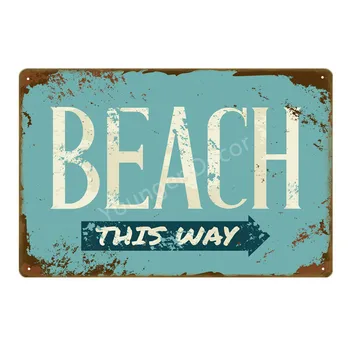 Hello Summer Vintage Wall Decoration Life Is Good At Beach Metal Art Poster Bar Pub Cafe Retro Plate Seafood Tin Signs YD014