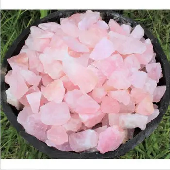1/4 funta nieutwardzona Lot naturalne, grube kryształy różowego kwarcu (Raw Reiki Healing Love 4 oz.)