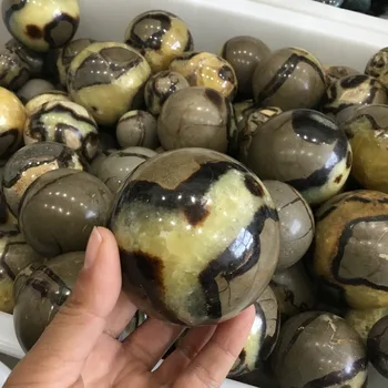Naturalny септариум kamienna kula próbki Mineralne kamienie piłkę