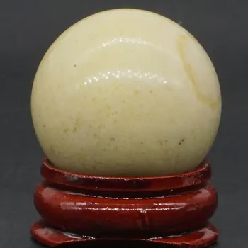 Naturalny żółty serpentyn balon mineralne mechanizm kwarcowy piłka ręczna masaż kryształowej kuli uzdrowienie Feng Shui akcesoria do dekoracji domu 30 mm