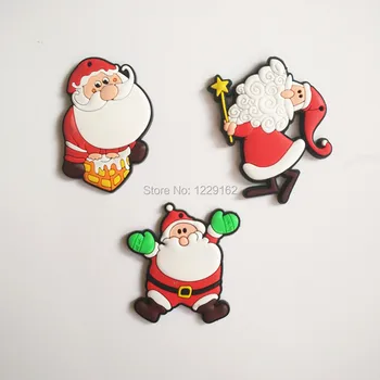 3 szt./lot Santa Claus żel krzemowy magnesy na lodówkę biała tablica magnesy, naklejki edukacyjny dla dzieci prezent ozdoba choinkowa