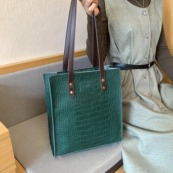 Vintage damskie torebki krokodyli wzór projektanci luksusowe torby na ramię torba damska z górnym uchwytem mody faux leather Tote