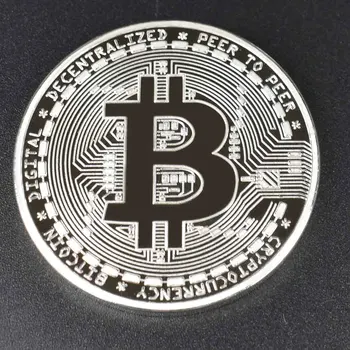 Pozłacane Bitcoin moneta z podarunkowej skrzynią opakowania metalowe pamiątkowa moneta криптовалютная
