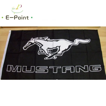 Flaga Mustang czarny 2 stopy*3 stopy (60*90 cm) 3 stopy*5 stóp (90*150 cm) rozmiar ozdoby świąteczne do domu flaga transparent prezenty