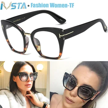IVSTA TF08467 Cat Eye Glasses Frame kobiety komputer krótkowzroczność oprawki okularowe oversize wielkie trendy przepisane im marki frajerem