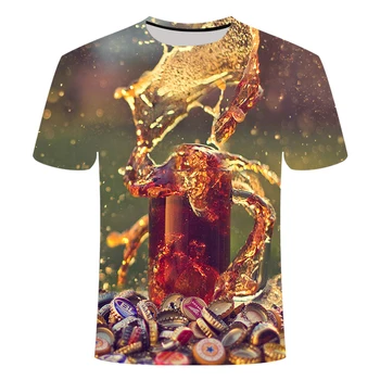 2019 nowość 3D koszulka mężczyźni piwa drukowanych hip-hop Crewneck z długim rękawem Mężczyźni/Kobiety koszulka tee topy Azjatycki rozmiar t-shirt 6xl