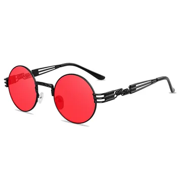 Moda na steampunk okulary marki design kobiety mężczyźni retro okrągły metal punk okulary przeciwsłoneczne UV400 odcienie punkty