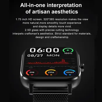 [bluetooth Calling ] DT NO.1DT35+Smartwatch 1.75-calowy ekran LCD bluetooth bransoletka Mężczyźni Kobiety inteligentne zegarki monitor rytmu serca