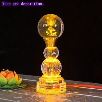 [Code] Kryształowy lampa lotosu LED kolorowa kolorowa lampa lotosu para lamp Buddy domowe Wtyczki dekoracje dla domu