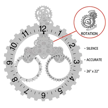 DIY ogromny mechanizm kwarcowy zegar ścienny mechaniczny zębate elementy Dekoracyjne nowoczesne steampunk Ogromny miesiąc/data/godzina koło zegar ścienny