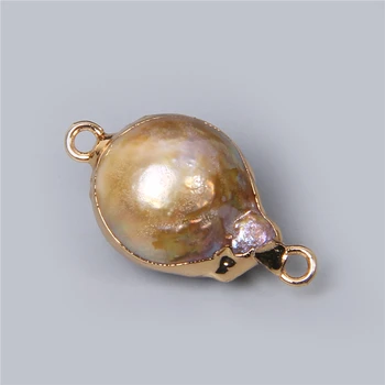 3szt nieregularne prawdziwe słodkowodne Perły wisiorek złącze dla kobiet naturalne perły urok do tworzenia biżuterii DIY naszyjnik kolczyki