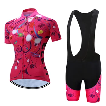 2021 jazda na Rowerze Jersey kobieta bib spodnie rowerowa zestaw ubrań kobiety lato z krótkim rękawem rower sukienka zestaw MTB odzież Sport Малло garnitur