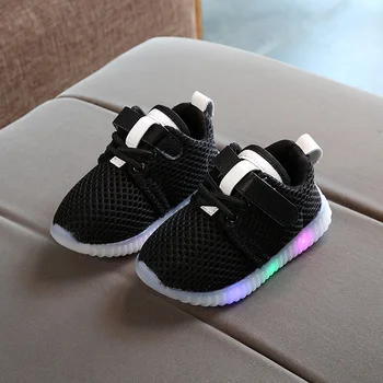 Goocheer 2020 Toddler Kids Boys Baby Girl Light Up Soft Sole Sport Running LED Shoes Sneaker First Walkers Prewalker Anti-Slip
