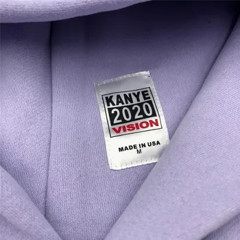 Kanye West Light Purple Season 6 Kapturem Men Women Oversize, Bawełniana Podszewka Plus Velvet Season Series Swetry Bluza W Jednolitym Kolorze