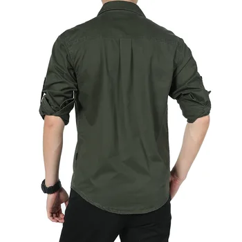 Nowe męskie koszule taktyczna wojskowa kurtka Jesień Lato fitness koszula z długim rękawem męskie bawełniane koszule casual safari 1591