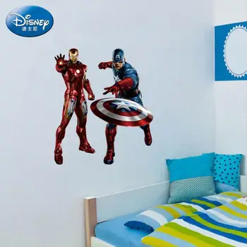 Disney Cartoon USA Captain Sticker 3d Creative Sticker plac zabaw dla dzieci kreskówka salon TV naklejka