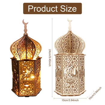 Drewniana lampka nocna led dekoracji Eid Mubarak Ramadan ozdoby nocne sypialnia wystrój muzułmańskie prezenty nocne dekoracyjny