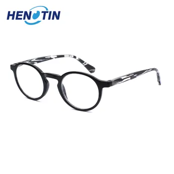 Henotin unisex okrągły retro okulary do czytania zawias sprężynowy projekt, lekki i piękny (4 kolory opcjonalnie)