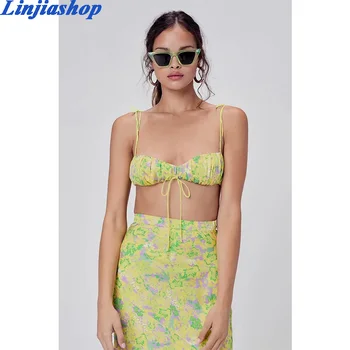 Modne letnie damskie komplety skrócony top letni top elastyczna spódnica midi panie garnitur zestawy wakacje plaża camis femme vestidos