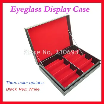 8E luksusowa skórzana twarda pokrywa okulary okulary okulary prezentacja szuflada do przechowywania podajnik utrzymać 8szt punktów