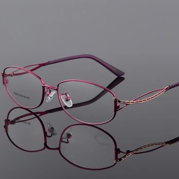 BCLEAR stop okulary panie elegancki Owalny pełna klatka okulary ramka metal ultra lekki krótkowzroczność dalekowzroczność przepis punkty