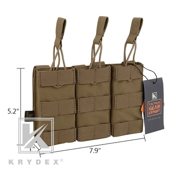 KRYDEX Tactical Modular Triple Magazine Pouch 5.56 .223 Open Top MOLLE PALS Mag Carrier dla wojskowej strzelanie polowanie CB