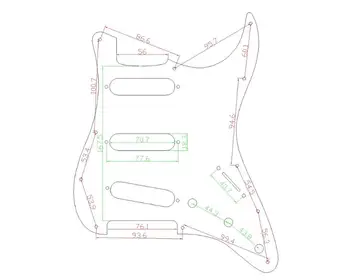 Musiclily SSS 11 otwór Strat Guitar Pickguard dla Fender USA/Mexican Made Standard Stratocaster Style, 4Ply Red Pearl