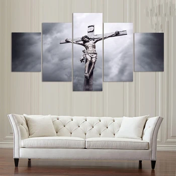 HD drukowana nowoczesne malarstwo na płótnie 5 szt/szt Jezus krzyż Modułowa malarstwo ścienne sztuka dekoracje do domu plakaty ramka salon