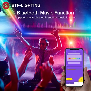 Synchronizacja z muzyką Bluetooth APP kompletny zestaw RGB IC LED Strip Light WS2811 5m 150 diod led Dream Color wbudowany mikrofon wodoodporny IOS Android