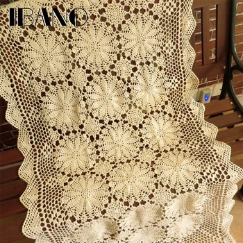 IBANO bawełny w kwiatowy wzór obrus udekorować stół kanapa kurtyna ręcznie szydełku obrus domowy stolik 1 szt./lot