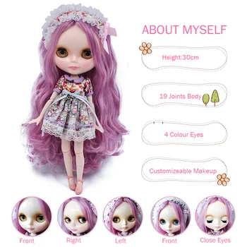 Neo Blyth Doll NBL Customized Shiny Face,1/6 BJD Ball Jointed Doll Ob24 Doll Blyth for Girl, zabawki dla dzieci NBL13