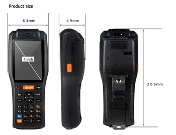 PDA3506 Android drukarka pda Kurier PDA z telefonem drukarką i 4G z kartą sim RFID czytnik skaner kodów kreskowych