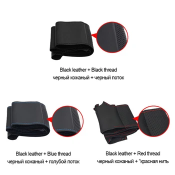 GNUPME czarny DIY skóra naturalna ręcznie pokrywa kierownicy samochodu BMW 520i 528i 2012 - 730Li 740Li 750Li F10