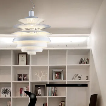 Nordic Projektant Lampy Wiszące Szkolny Aluminium Hangar Na Salon Sypialnia Jadalnia Home Decor Lampa Wisząca Loft