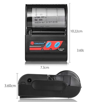 Przenośny Mini drukarka uzyskać 58mm Bluetooth bezprzewodowy termalny dla maszyny konta telefonu komórkowego do sklepu